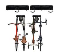 Relaxdays Portabici da Muro, portabicicletas de Pared con Ganchos Ajustables para 4 Bicicletas y Cascos, Garaje y sótano, Negro, Acero, Plástico, Aluminio, 4 Bici