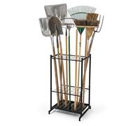 Relaxdays soporte para 35 herramientas de jardín, garaje y cobertizo, compacto, acero negro