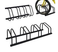 Relaxdays Soporte para 4 Bicicletas, Suelo/Pared, neumáticos hasta 65 mm, Acero Negro, 27x101x34 cm