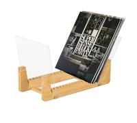 Relaxdays Soporte para 50 discos LP marrón claro,transparente