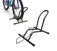 Relaxdays Soporte para Bici 16-29 Pulgadas, neumáticos hasta 10,5 cm, Rueda Delantera/Trasera, Suelo, 1 Bicicleta, Negro