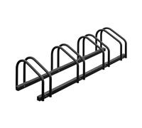 Relaxdays Soporte para Bicicletas, Aparcamiento 4 Bicis, Aparcabicicletas de Suelo Acero, Ancho Rueda 60 mm, Antracita
