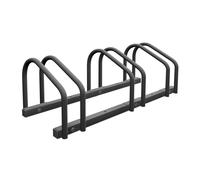 Relaxdays Soporte para Bicicletas de Suelo Triple, Aparcabicicletas de Acero, Ruedas de hasta 60 mm de Ancho, Antracita, 27 x 67,5 x 33 cm