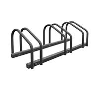 Relaxdays Soporte para Bicicletas de Suelo Triple, Aparcabicicletas de Acero, Ruedas de hasta 60 mm de Ancho, Antracita, 27 x 67,5 x 33 cm