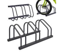 Relaxdays Soporte para Bicicletas, Montaje Suelo/Pared, Ruedas hasta 65 mm, Acero Plateado, 27x75x34 cm