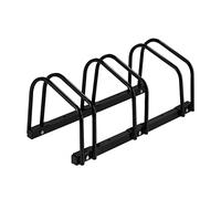 Relaxdays Soporte para Bicicletas, para 3 Bicis, Metálico, con Material de Montaje para Suelo, 27 x 67,5 x 33 cm, Negro