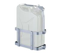 Relaxdays Soporte Bidón Gasolina, 10 y 20 L, Garrafa Gasóleo Reserva, Coche y Moto, Transporte Combustible, Hierro, Gris