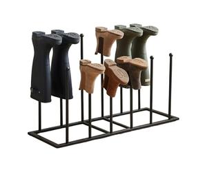 Relaxdays Soporte para Botas, 6 Pares, Al x An x F: 45 x 73 x 25 cm, Negro | metal, botines, estante para botas