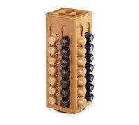 Relaxdays Soporte para cápsulas de Cafissimo, Giratorio, Accesorio de cafetera, Bambú, 40,5 x 14 x 14 cm, 1 Ud., Marrón
