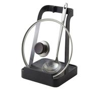Relaxdays Soporte para cucharas y tapas de ollas negro