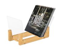 Relaxdays Soporte para Discos, 50 LP, bambú, acrílico, 12 rieles, HBT 21x37,5x19 cm, vinilos, Natural/Transparente, plástico 50%