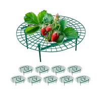 Relaxdays Soporte para Fresas, Set de 10, Protección contra Caracoles, Plástico, Rejilla Anti Putrefacción y Moho, Verde, 10 x 30 cm