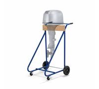 Relaxdays Soporte para fueraborda acero y madera azul,marrón claro,negro