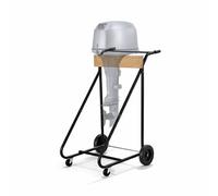 Relaxdays Soporte para fueraborda acero y madera marrón claro,negro