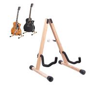 Relaxdays Soporte para guitarra acústica, bajo y eléctrica, madera de fresno, plegable, 39x29x31 cm, marrón claro