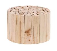 Relaxdays Soporte para Macetas, Madera, Redondo, sin Tratar, para Maceteros, Pedestal Plantas, 20 x 30 cm, Color Natural