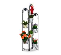 Relaxdays Soporte para macetas metálico negro