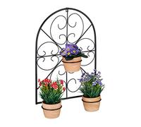 Relaxdays Soporte para Macetas, para Colgar 3 Maceteros de 11,5 cm de Diámetro, de Pared, Metálico, Estilo Retro, Negro