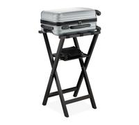 Relaxdays Soporte para maletas con balda adicional negro