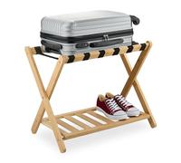 Relaxdays Soporte para maletas marrón claro,negro