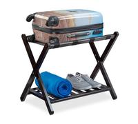 Relaxdays Soporte para maletas plegable marrón oscuro