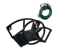 Relaxdays Soporte para mangueras de pared estrella negro