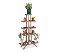 Relaxdays Soporte para plantas 5 niveles marrón oscuro