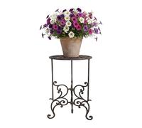 Relaxdays Soporte para plantas vintage de hierro fundido, marrón | 49,5x27,5 cm, interior/exterior