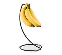 Relaxdays Soporte para Plátanos, Metal, 33 x 17 cm, Previene Marcas de Presión, Colgador Bananas, Frutero, Hierro, Negro