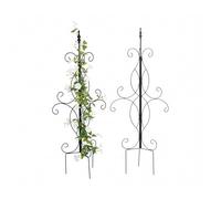 Relaxdays Soporte para trepadoras con Malla metálica, Juego de 2, autoportante, 116x45x45 cm, Negro