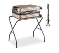 Relaxdays Soporte plegable para maletas de metal gris