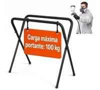 Relaxdays Soporte Plegable Pintura, Ajustable, Altura 80-102 cm, Negro | acero, con cerradura de cilindro, carga 100 kg, para coche