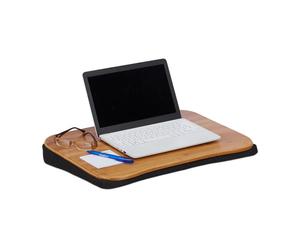 Relaxdays Soporte portátil de bambú marrón claro,negro