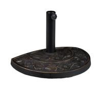 Relaxdays Soporte semicircular para parasol marrón oscuro