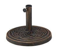Relaxdays Soporte Sombrilla para Mástiles de 34-48 mm, Resistente, Ø 45 cm, 14 kg, Base Parasol Vintage, Negro y Bronce