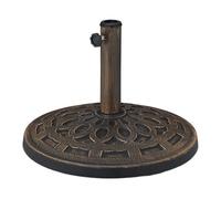 Relaxdays Soporte Sombrilla para Mástiles de 34-48 mm, Ø 49 cm, Vintage, Base Parasol Estilo Retro, Negro y Bronce, Acero, Plástico, Polirresina, 33 x 49 cm
