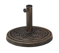 Relaxdays Soporte Sombrilla para Mástiles de 34-48 mm, Resistente, Ø 45 cm, 14 kg, Base Parasol Vintage, Negro y Bronce, Plástico, Polirresina, Acero, 31 x 45 cm