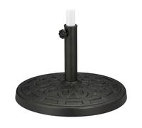 Relaxdays Soporte Sombrilla para Mástiles de 38-50 mm, Resistente, Ø 50 cm, 14 kg, Efecto Hierro Fundido, Verde/Negro