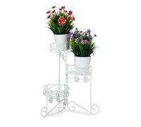 Relaxdays Soporte vintage para maceteros blanco