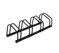 Relaxdays Soportes Bicicleta Suelo, para 4 Bicis, Ancho de Neumático hasta 60 mm, Metálico, Garaje, Portabicis, Negro, Acero, 27 x 100 x 33 cm