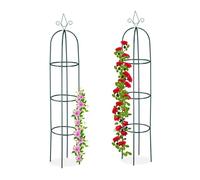 Relaxdays Soportes enredaderas 200 cm set de 2 verde oscuro