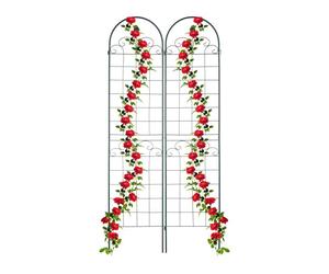Relaxdays Soportes enredaderas set de 2 220 cm verde oscuro