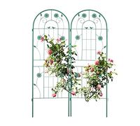 Relaxdays Soportes para Plantas, Set de 2, 150 x 50 cm, Autónomos, Enrejado con Estacas, Enredaderas y Rosales, Verde