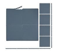 Relaxdays Suelo, 60x60 cm, 8 Esterillas Fitness con Borde, Goma EVA, 3m², Gimnasio, Alfombra Puzle, Protector, Gris, Unisex-Youth, Set de 8