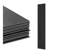 Relaxdays Suelo de PVC Autoadhesivo, 5 m²/36 Piezas, Aspecto Madera, baldosas 91 x 15 cm, Antideslizante, Gris Oscuro