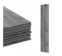 Relaxdays Suelo de PVC Autoadhesivo, 5 m²/36 Piezas, Madera, baño, Cocina, baldosas 91 x 15 cm, rústico, Gris Claro