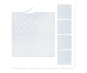 Relaxdays Suelo Goma, 60x60cm, 8 Esterilla Fitness con Borde, Blanco | Goma EVA, 3m², Gimnasio, Alfombra Puzle, Protector