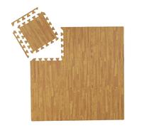 Relaxdays Suelo goma efecto madera 45 losas marrón claro