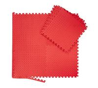 relaxdays Suelo Goma EVA, Alfombra Puzzle, Esterilla Fitness, Tatami, con Bordes, Set de 8 Piezas, 3 m², 60x60 cm, Rojo, Adultos Unisex
