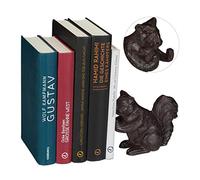 Relaxdays Sujeta Libros Animal, Ardilla, Hierro Fundido, Marrón, 11 x 14 x 6 cm